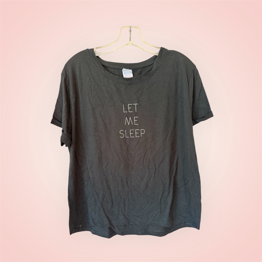 Let Me Sleep Humor Night Insomnia Quote on Women's T-Shirt, Sz XL